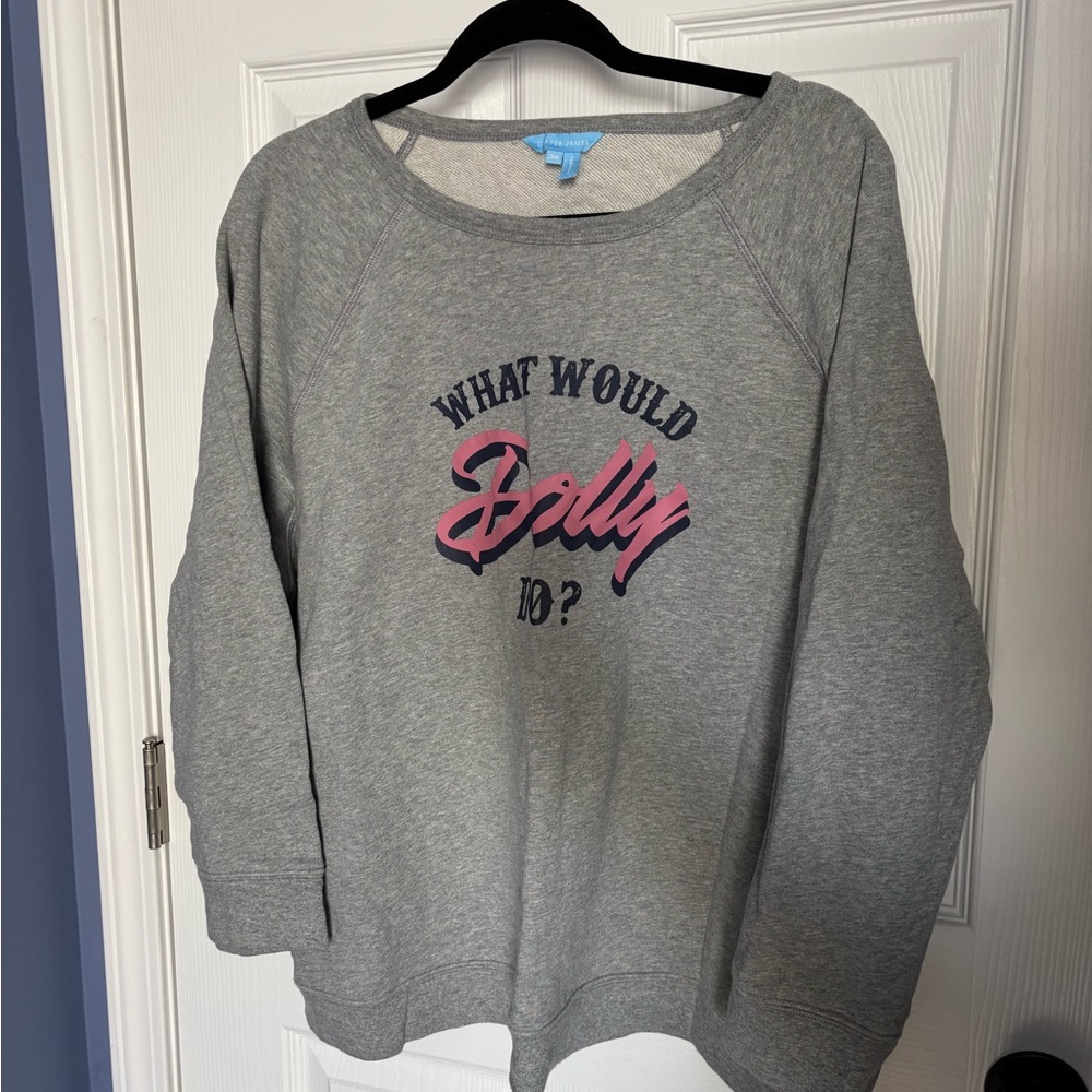 Draper James Dolly Parton Gray Women's Sweater with Pink Accents 3x